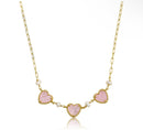 Mother Of Pearl Heart Necklace - Pink