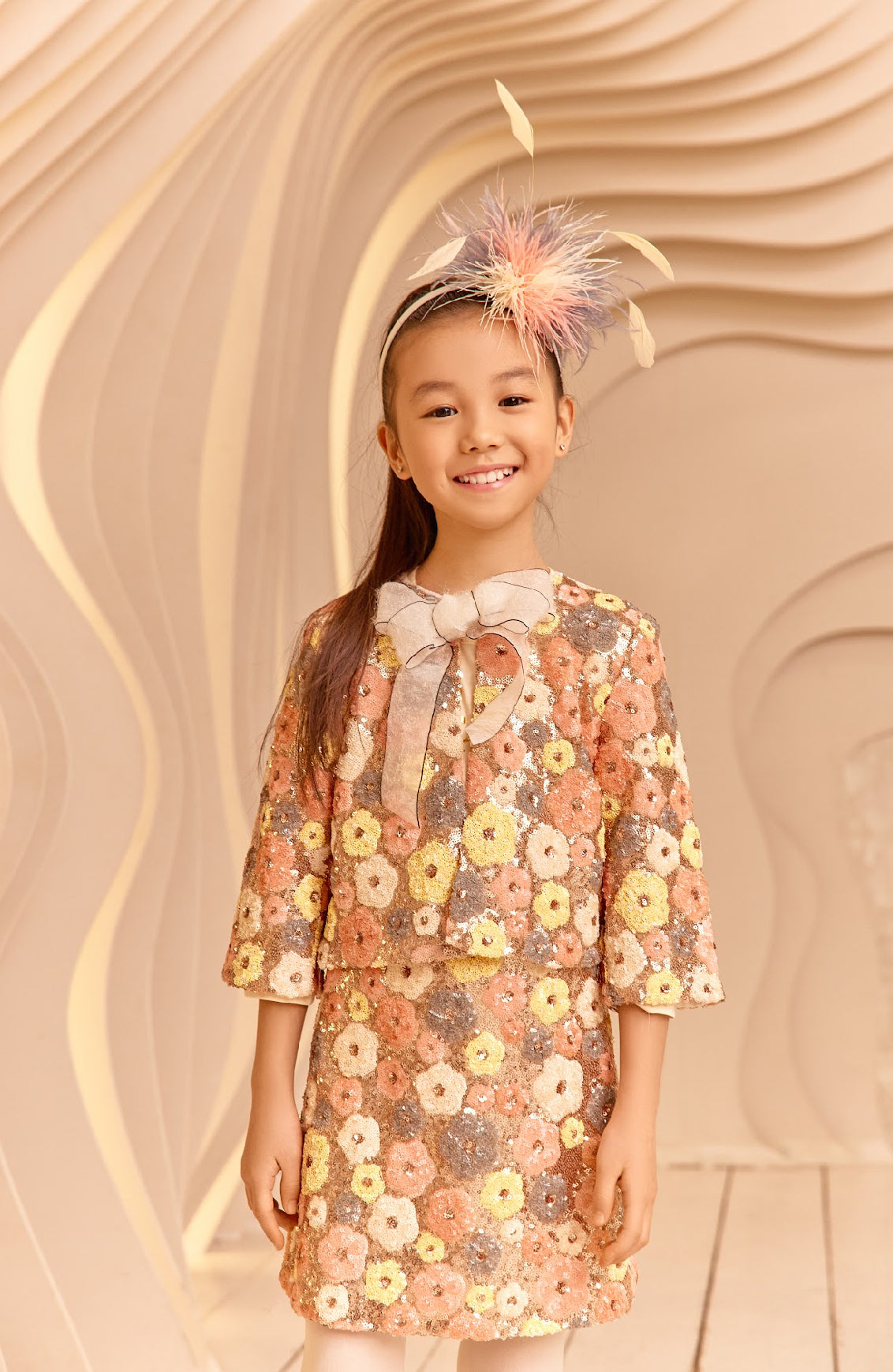 Sequins Multi Color Floral Set