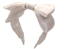 Long Satin Bow - White