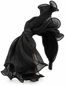 Elegant Pleated Headband - Black