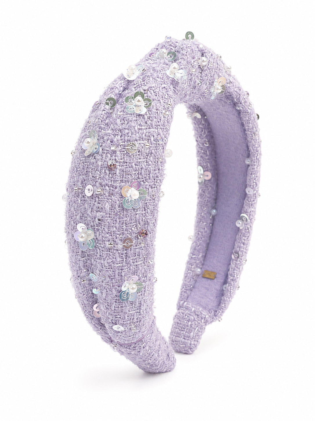 Crystallized Tweed Sequin Headband - Lavanda