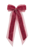 Primrose Princess Long Tail Bow Clip - Cranberry