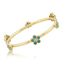 Turquoise Stone Flowers Bangle