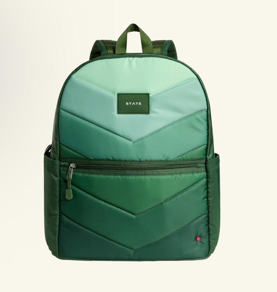 Olive Chevron Double Pocket Backpack