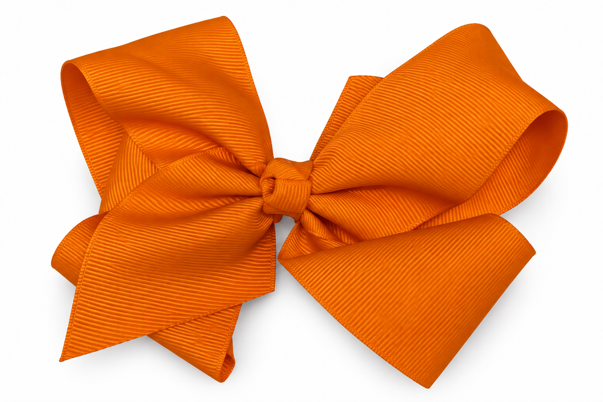 Plain Grosgrain Bow - Orange