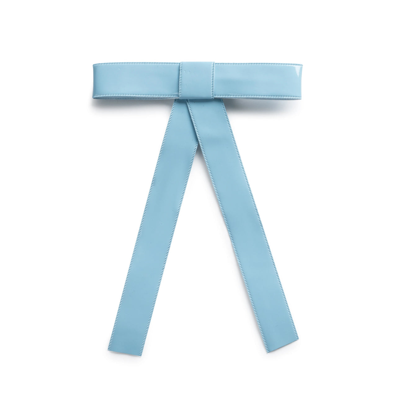 Taffy Patent Leather Bow Clip Powder Blue
