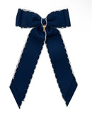 Madeline Small Bow Moonstitch Clip - Navy