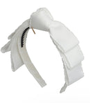 Knotted Heather Moonstitch Headband - White
