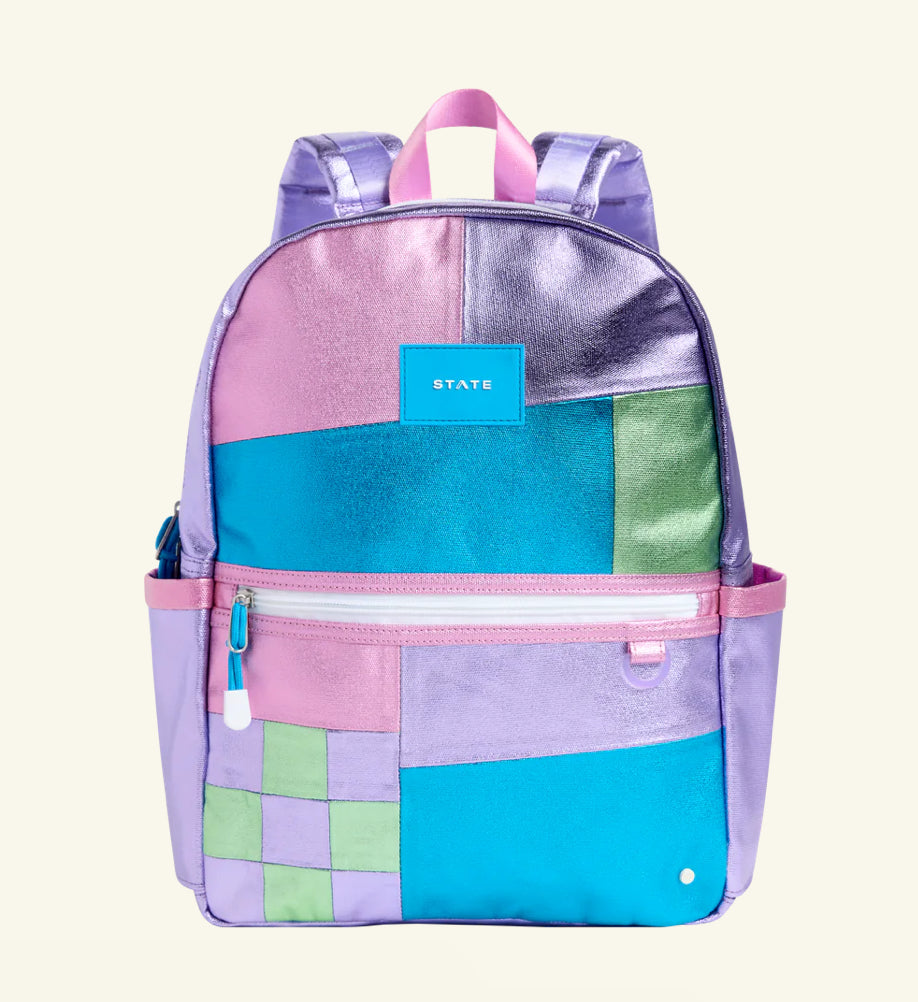 Patchwork Double Pocket Backpack