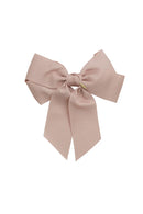 Oversized Bow Pony/Clip - Vanilla Grosgrain