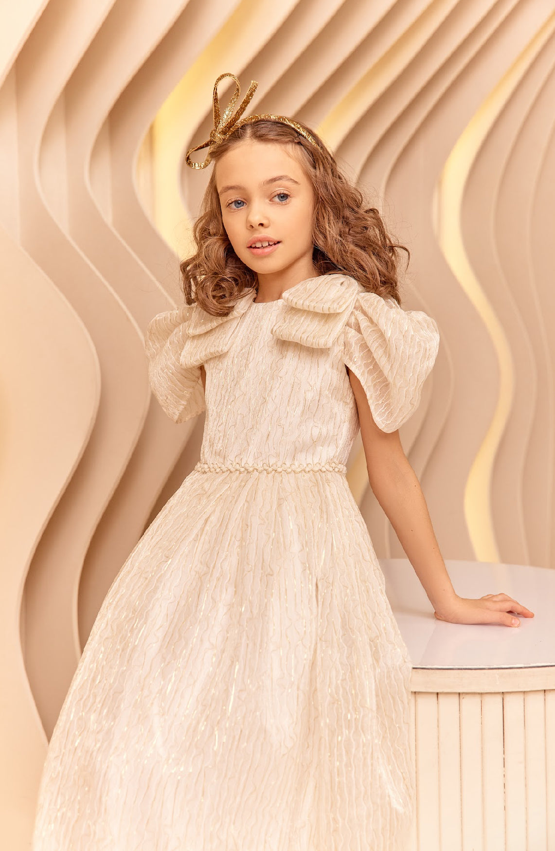 Ivory And Gold Threads Dress