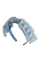 Heather Lace Headband - Dusty Blue