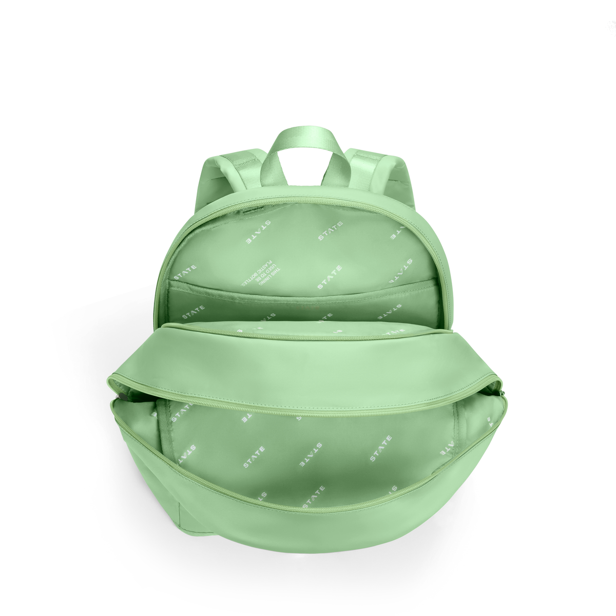 Nylon Kane Double Pocket Backpack Green