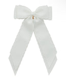 Madeline Small Bow Moonstitch Clip - White
