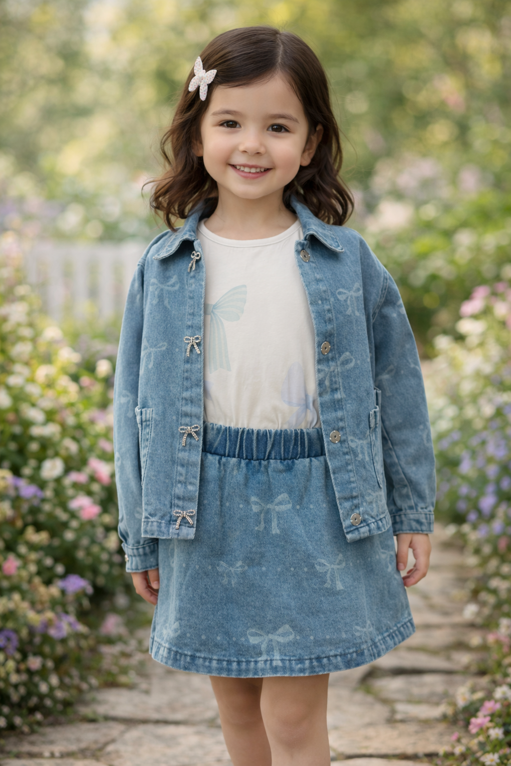 Scarlett Bow Denim Set