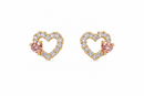 Brilliant Heart Pink 14Kt. Earrings