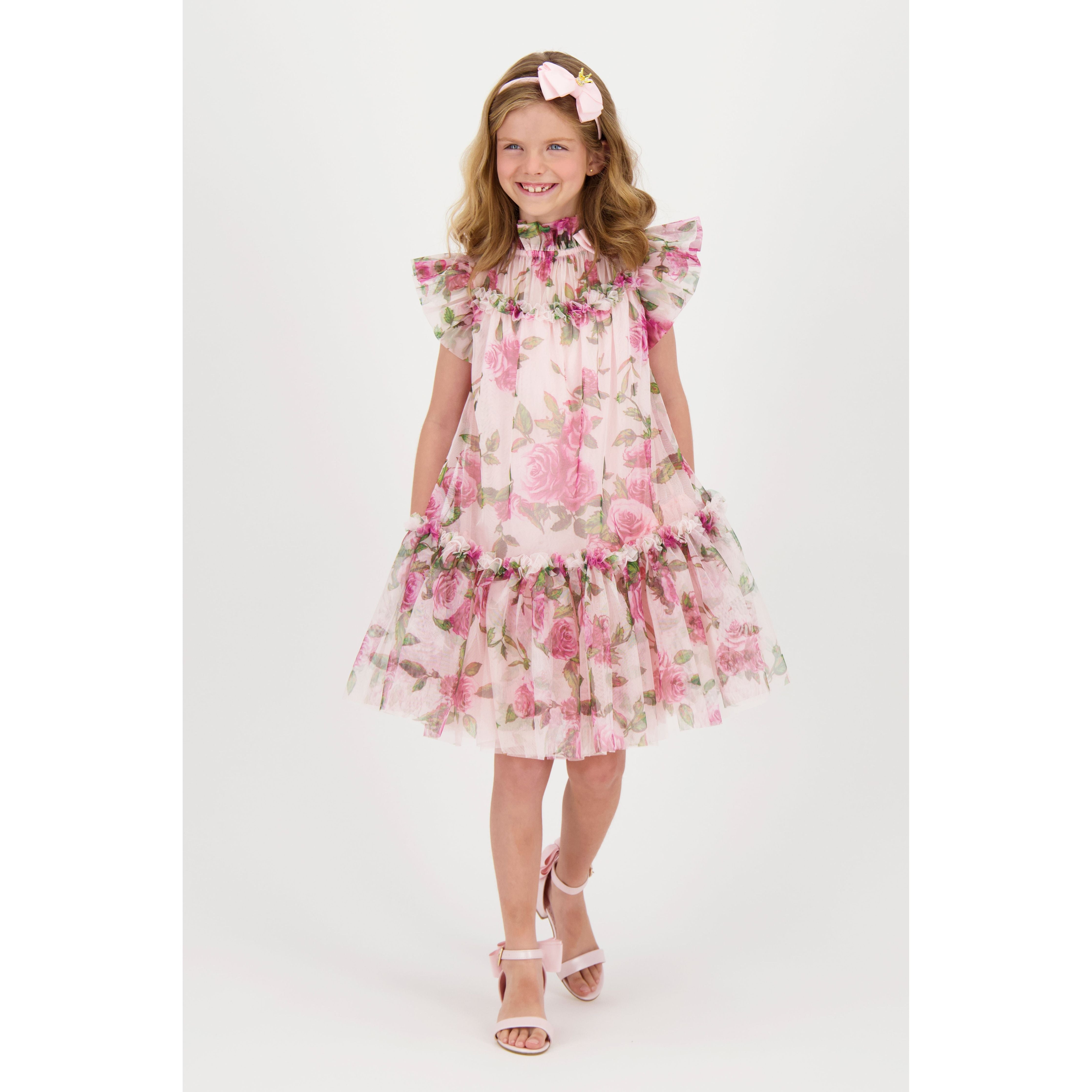 Pink Rosebud Tulle Baby Dress