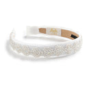 Heart Candy Stone Embellished Tulle Headband - White