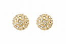 Crystal Ball Stud Earrings Gold