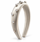 Silver Satin Crystal Padded Headband