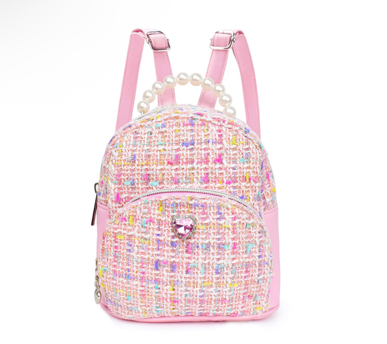 Tweed Pearl Handle Mini Backpack