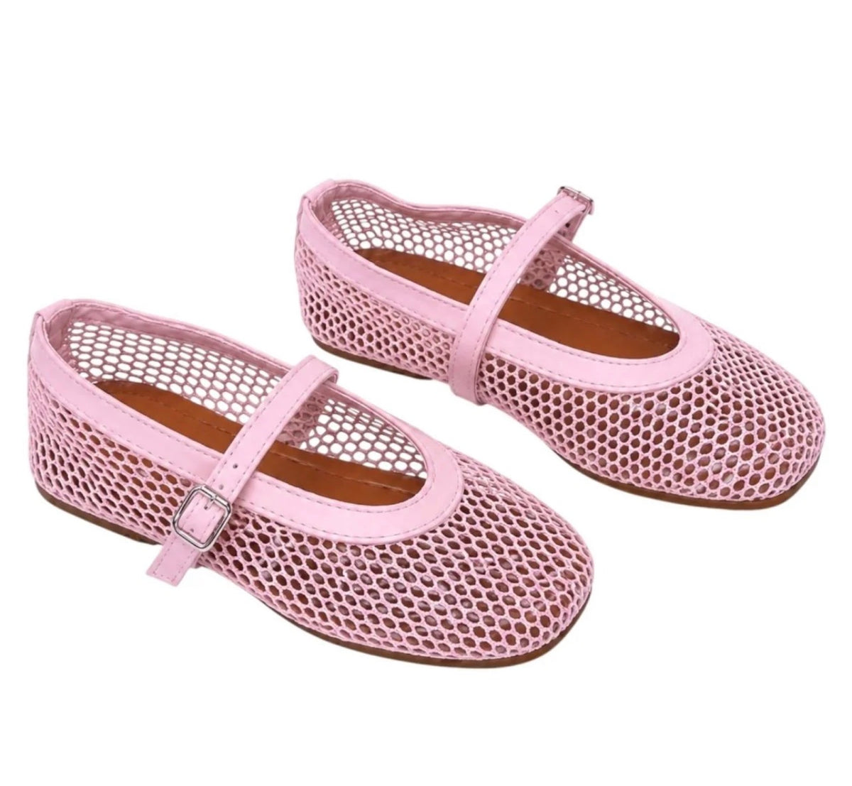 Glitter Lala Mesh Flats Pink