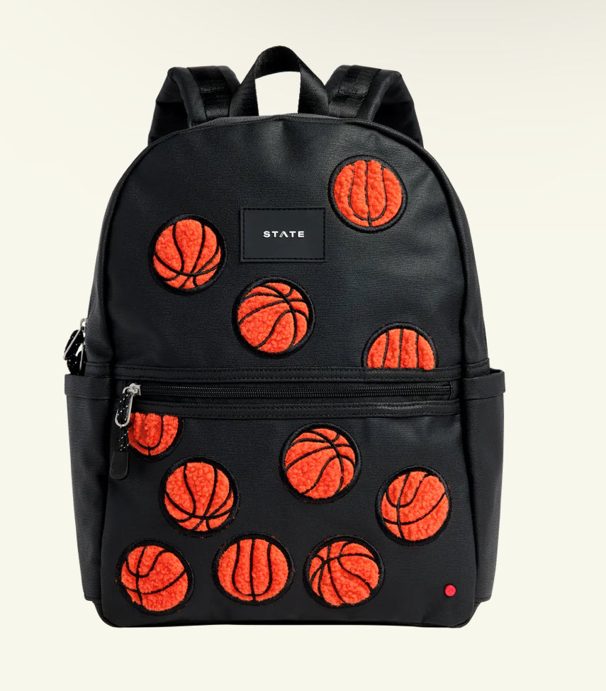 Fuzzy Basketball Double Pocket Backpack