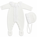 White Knit Baby Romper