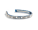 Candy Rhinestone Embellished Satin Headband - Powder Blue