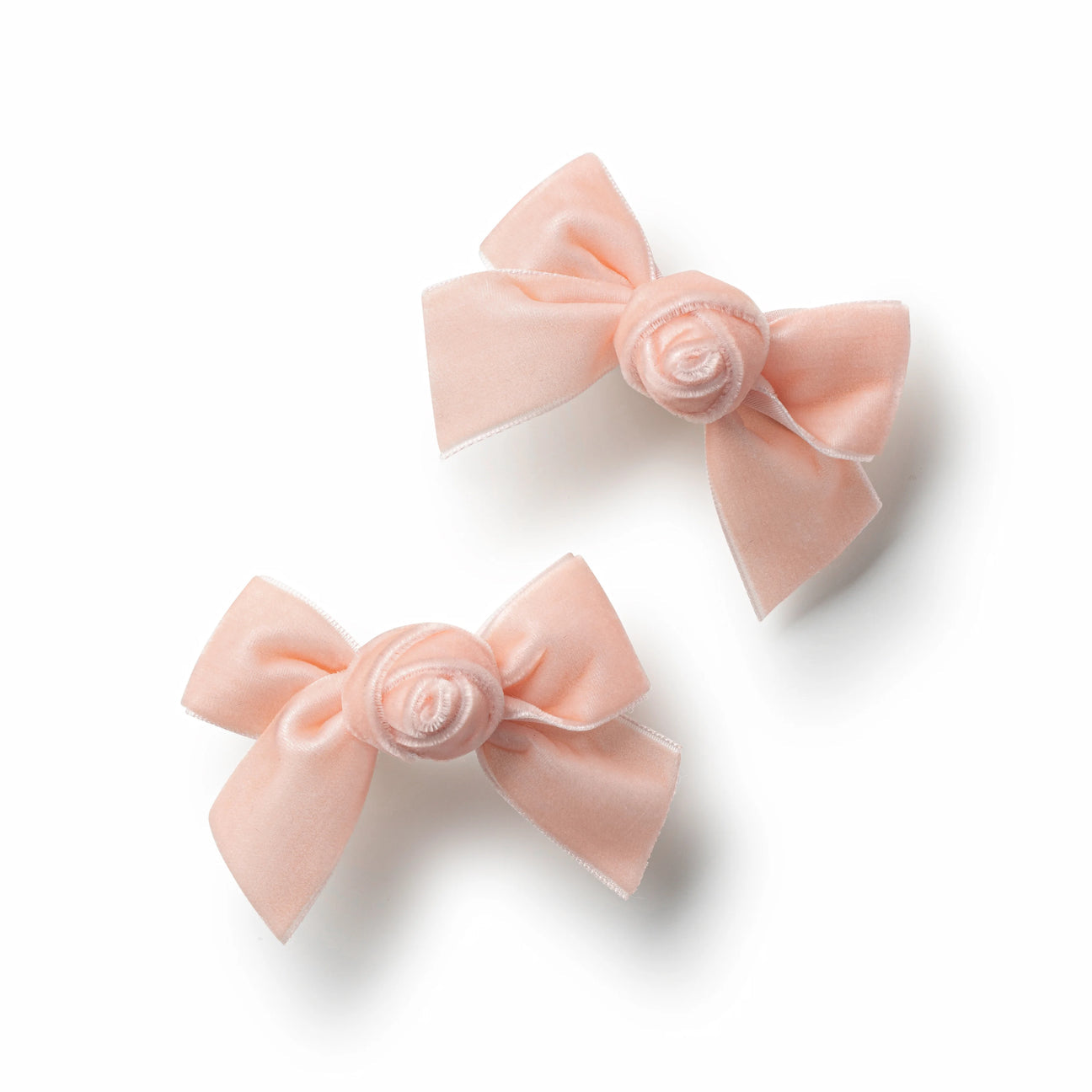 Rosette Velvet Double Clip Set Ballet Slipper