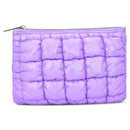 Lavender Shiny Puffer Pouch