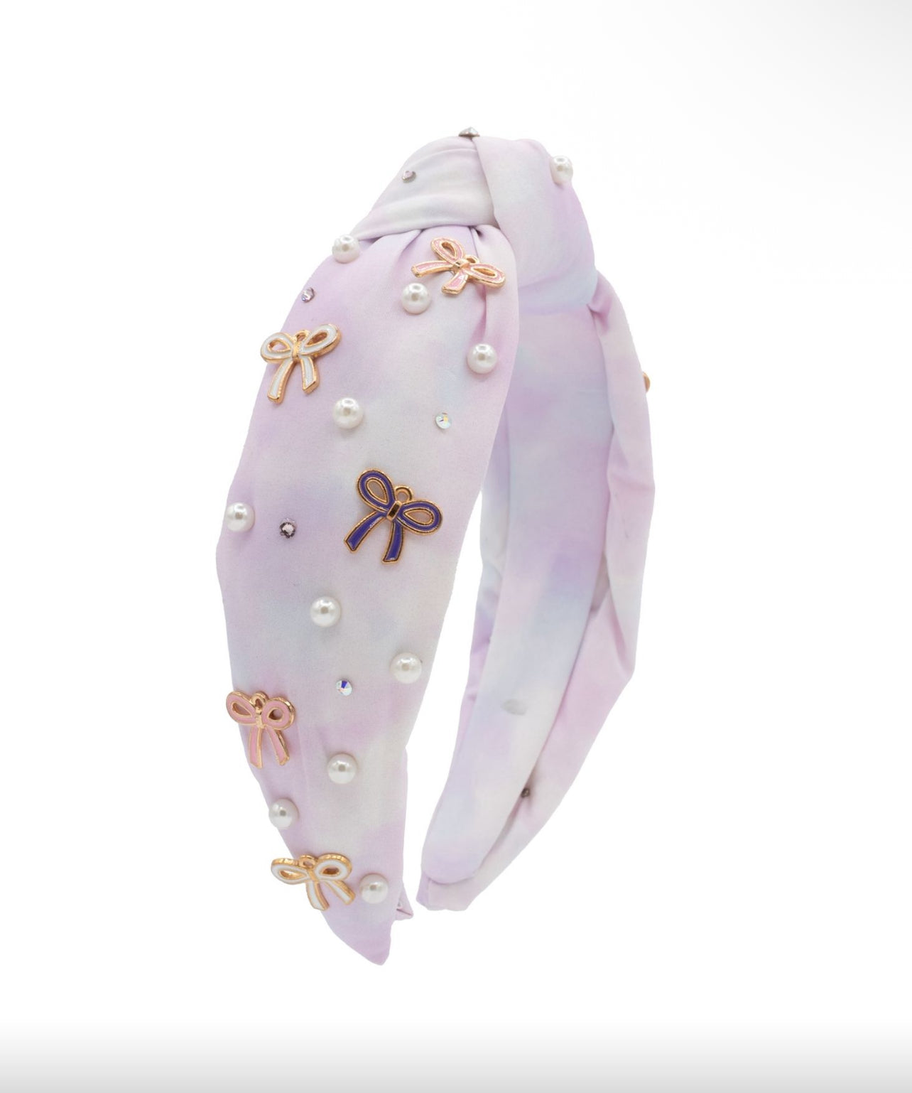 Cotton Metal Bow Headband - Lila