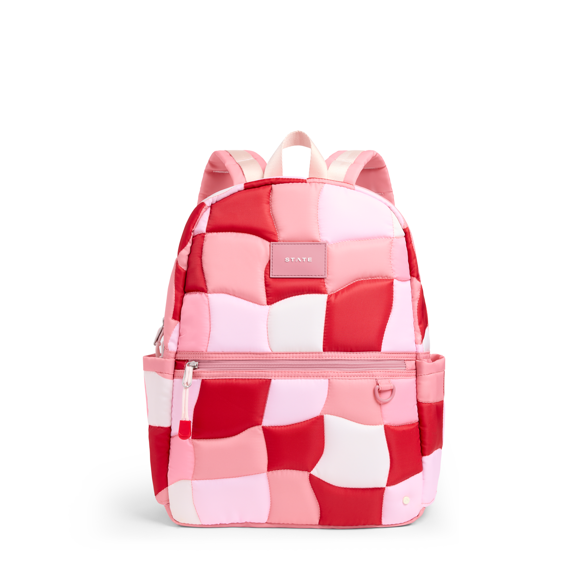 Kane Double Pocket Backpack Pink Puffer Check