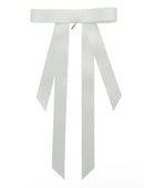 Piper Bow Long Satin Clip - White