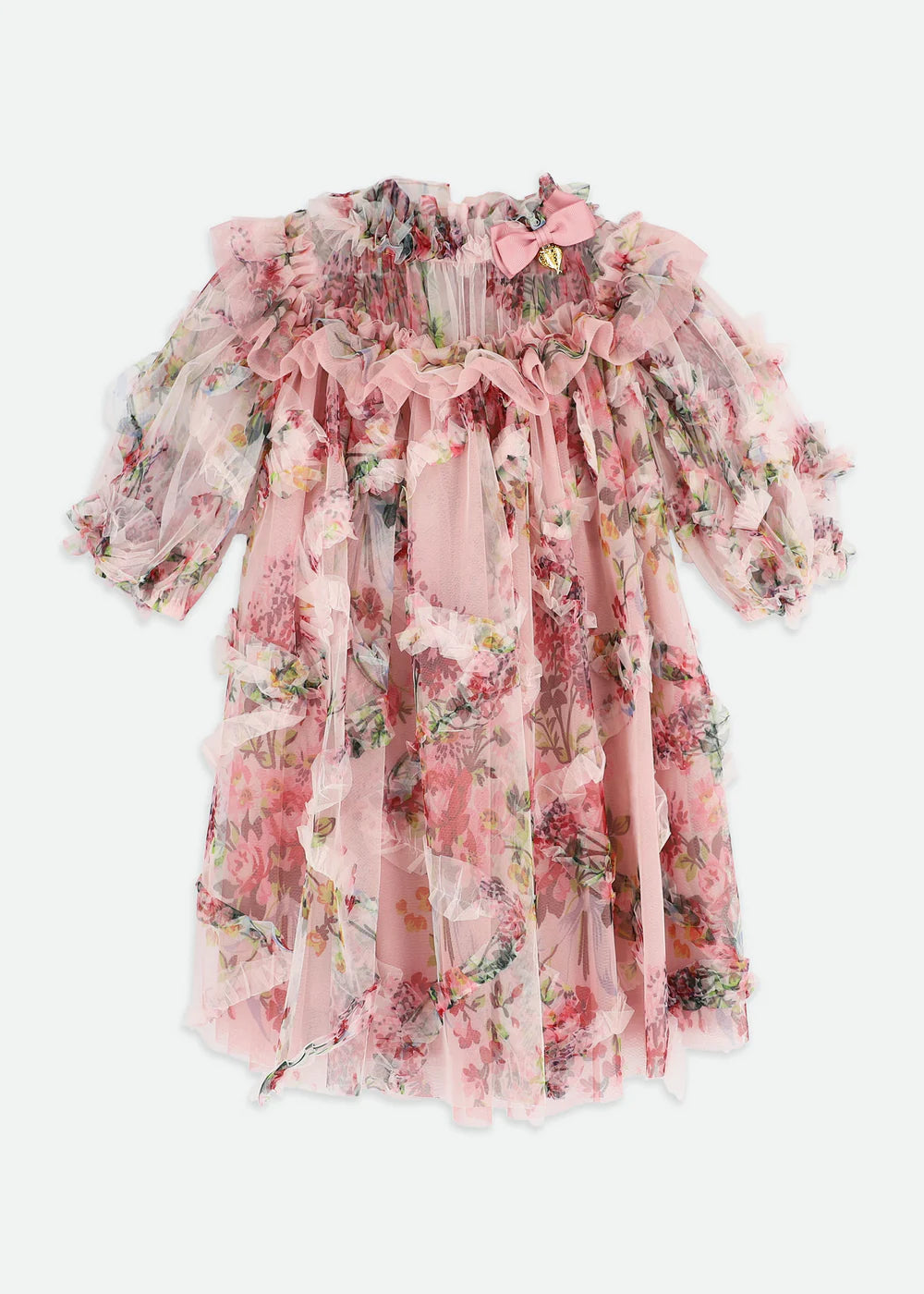 Luella Floral Tulle Dress Tea Rose