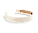 Gumdrop Scalloped Satin Headband - Ivory