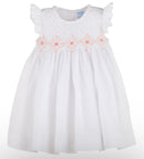 Classical Diamond Smock Dress White