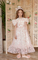 Long Blush Pink Organza Dress