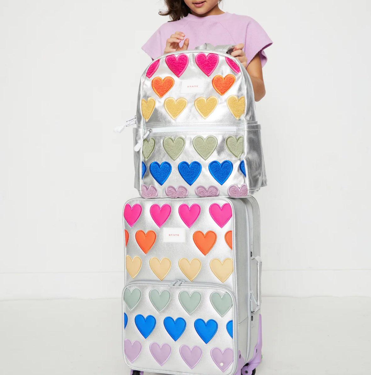 Logan Carry-On Suitcase Hearts