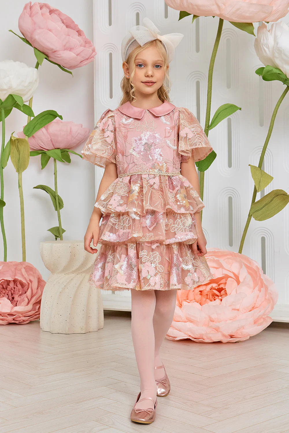Sequin Floral Lace Dress