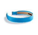 Gumdrop Scalloped Satin Headband - Blue