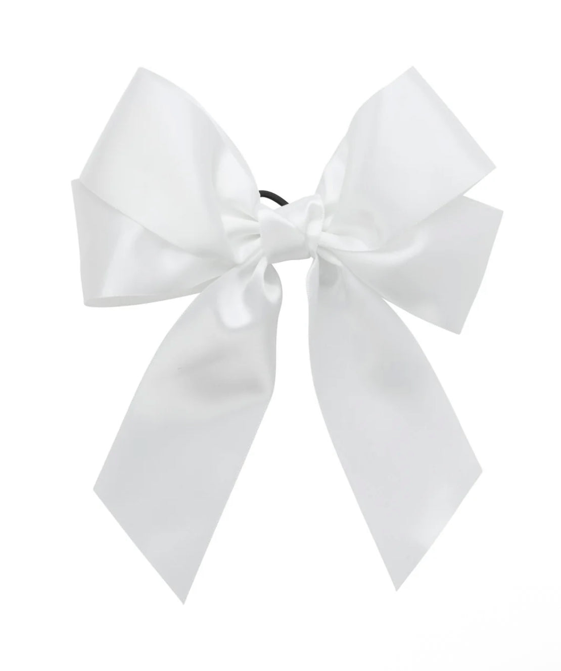 Oversized Bow Pony/Clip - White