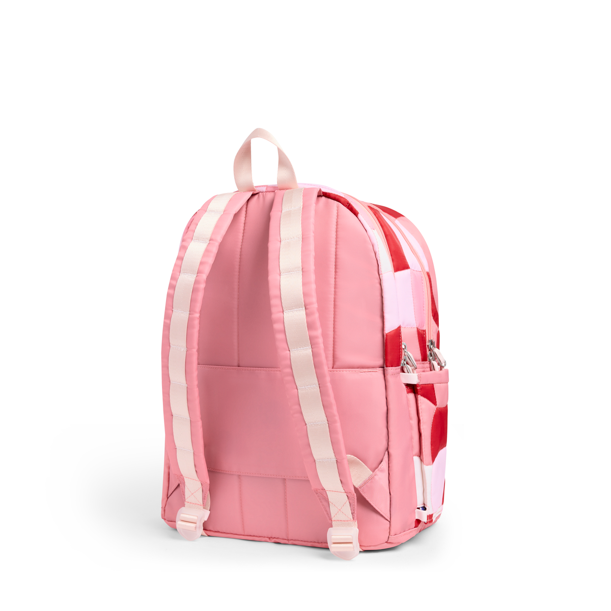Kane Double Pocket Backpack Pink Puffer Check