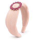 Pink Pleated Crystal Headband