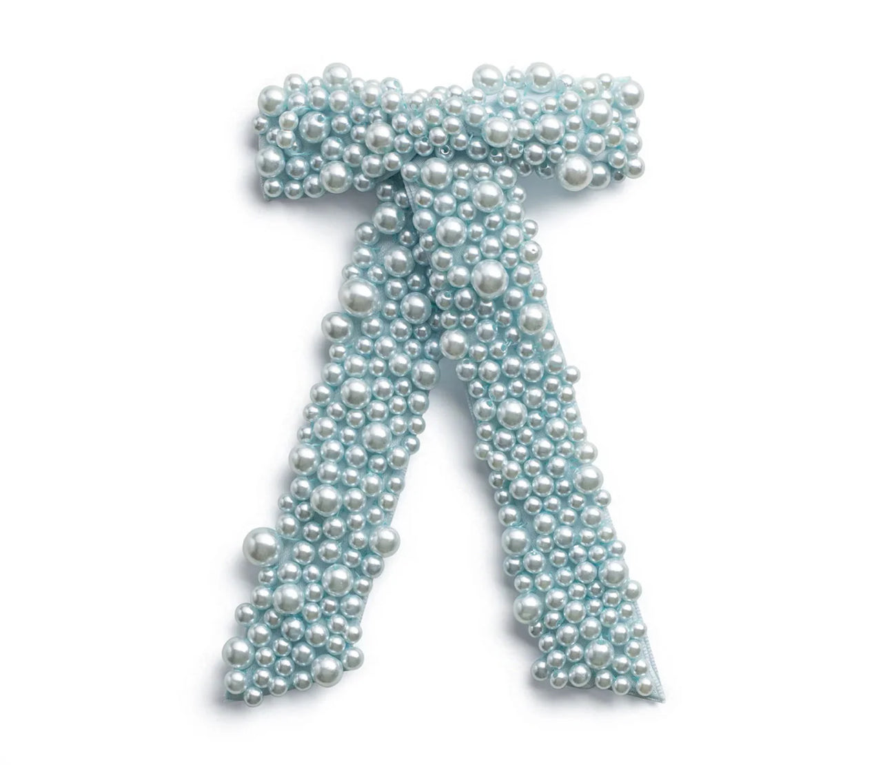Becca Pearl Bow Clip - Powder Blue