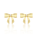 Gold Plated Bow Stud Earring