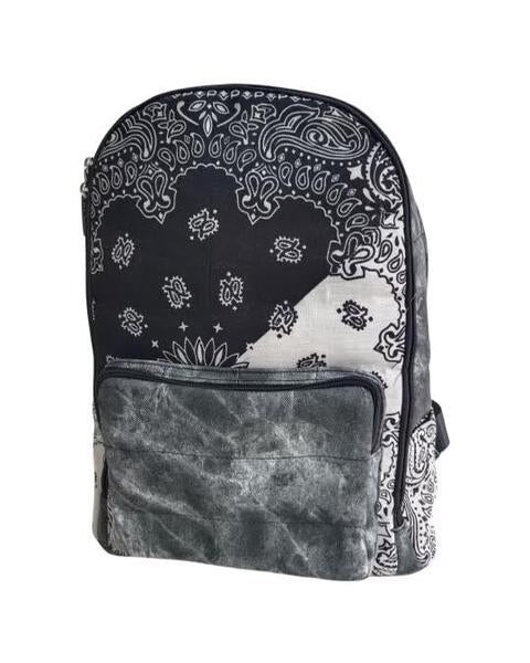 Patterned Black Jeans Backpack