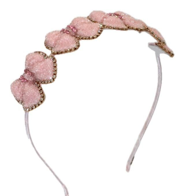 Glitter Bow Headband - Pink