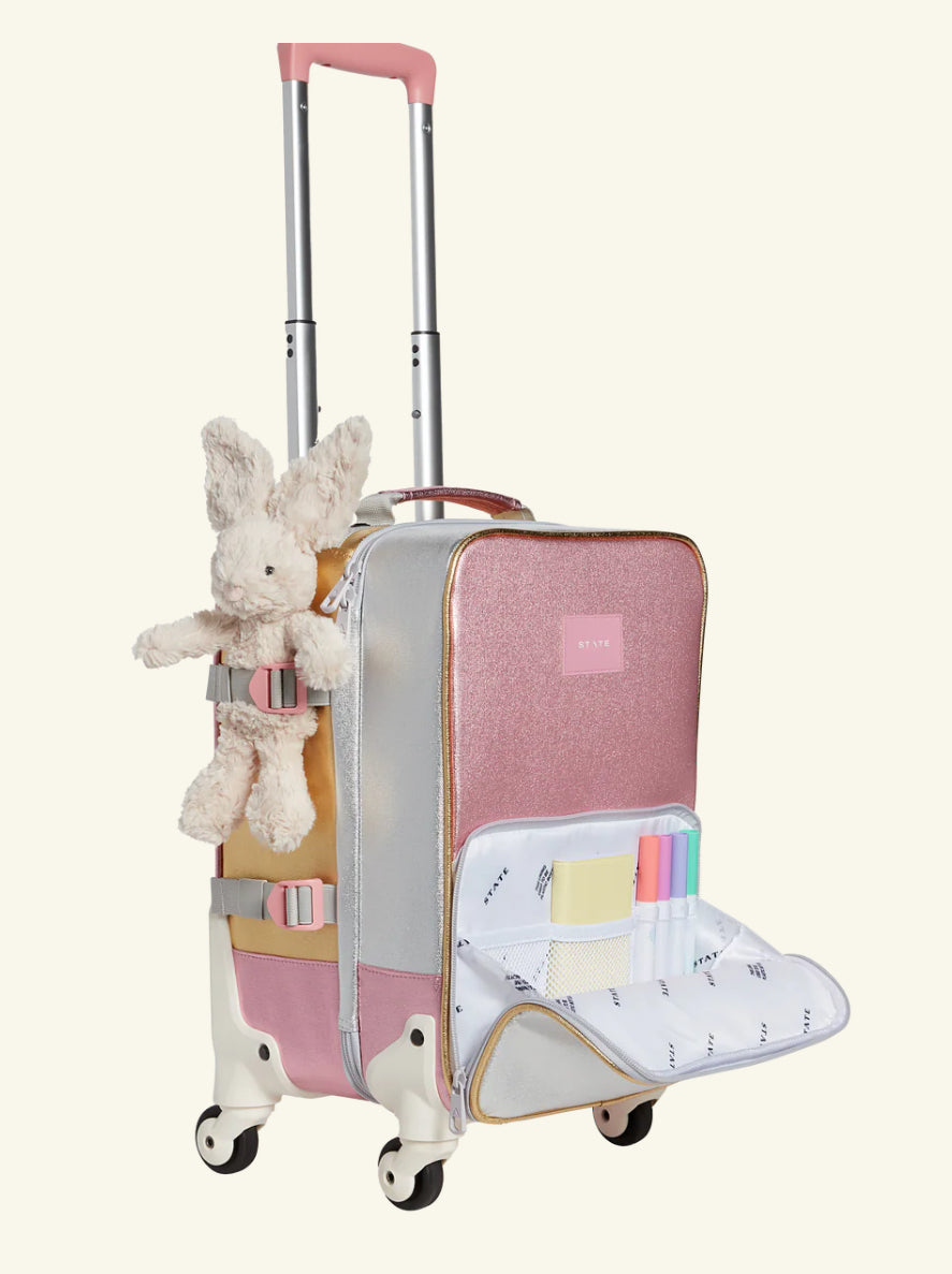 Mini Logan Carry-On Suitcase Pink/Silver