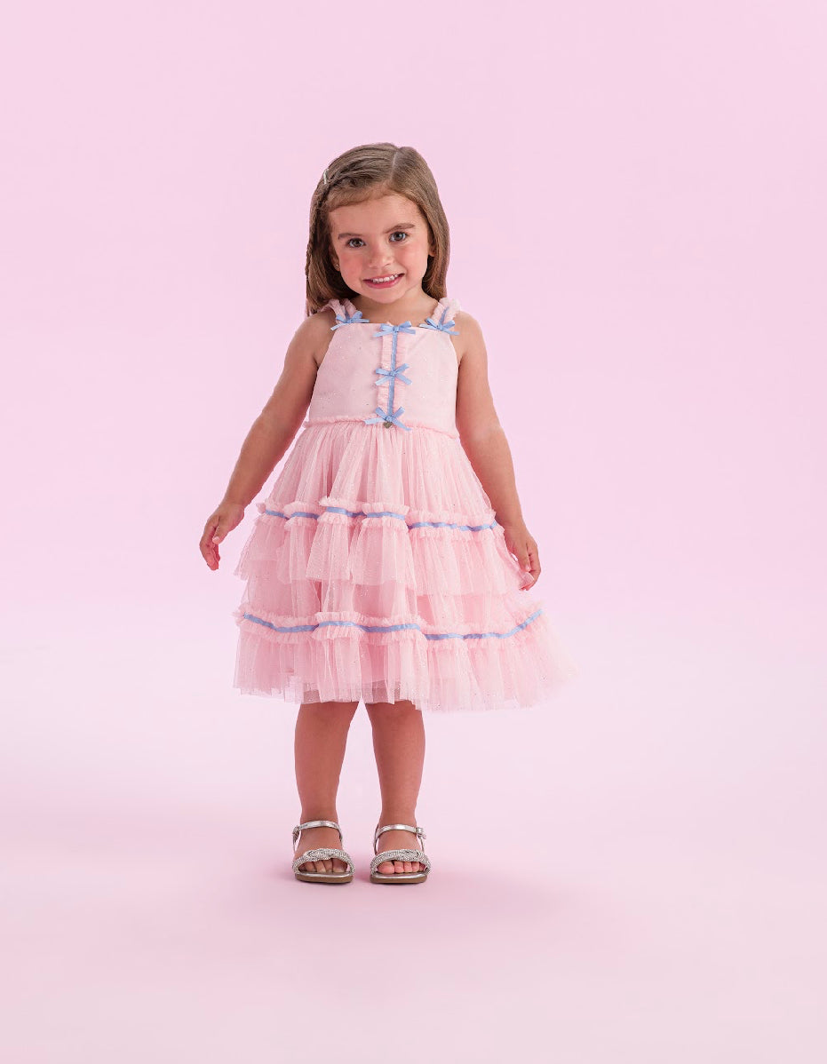 Pink & Light Blue Bows Dress